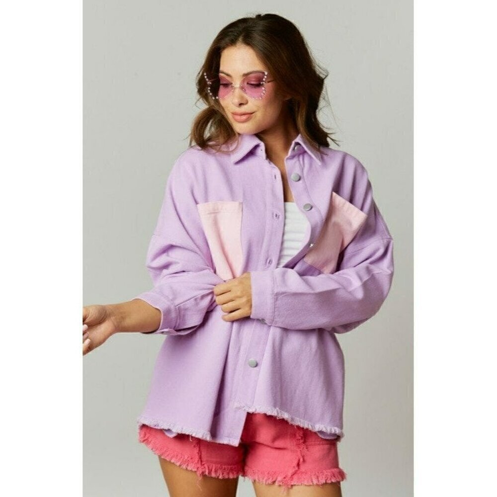 Donut Skip This Shacket in Lavender - Picture 11 of 12